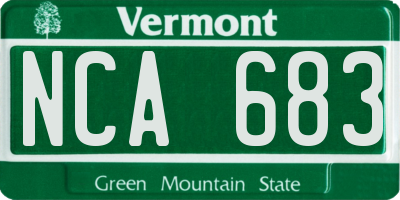 VT license plate NCA683