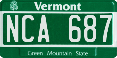 VT license plate NCA687