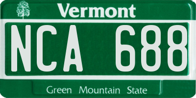 VT license plate NCA688