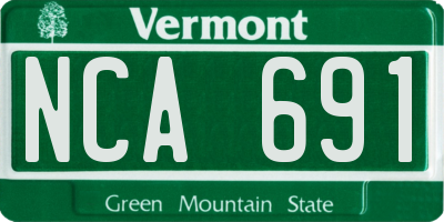 VT license plate NCA691