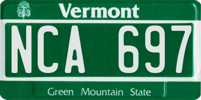 VT license plate NCA697