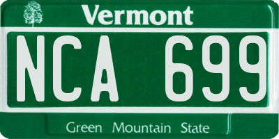 VT license plate NCA699