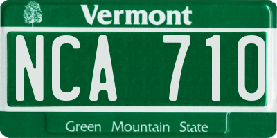 VT license plate NCA710