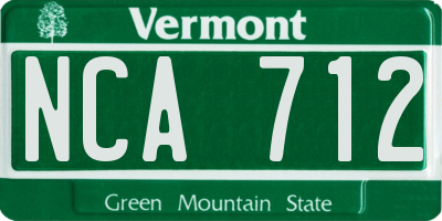 VT license plate NCA712