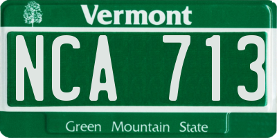 VT license plate NCA713