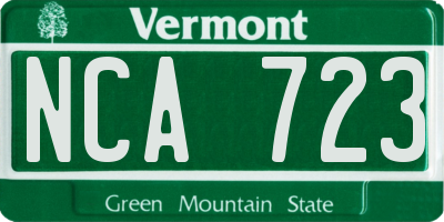 VT license plate NCA723