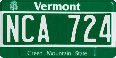 VT license plate NCA724