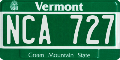 VT license plate NCA727