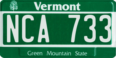 VT license plate NCA733