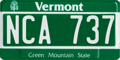 VT license plate NCA737
