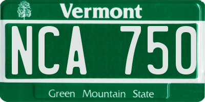 VT license plate NCA750