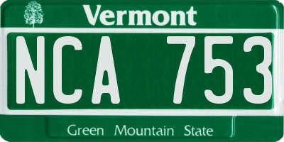 VT license plate NCA753