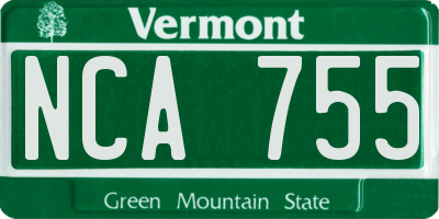 VT license plate NCA755