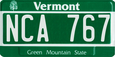 VT license plate NCA767