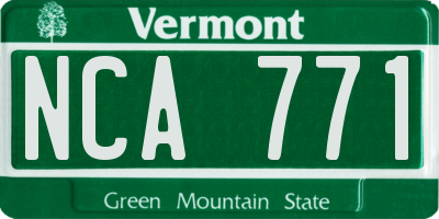 VT license plate NCA771