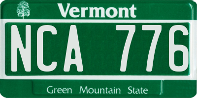 VT license plate NCA776
