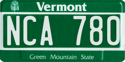 VT license plate NCA780