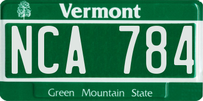 VT license plate NCA784