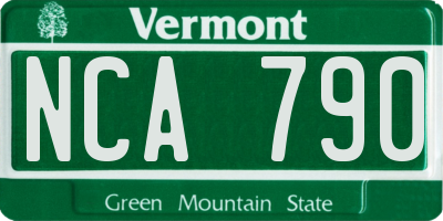 VT license plate NCA790