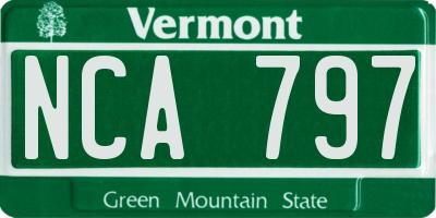 VT license plate NCA797