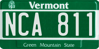 VT license plate NCA811