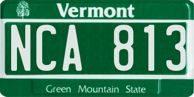 VT license plate NCA813