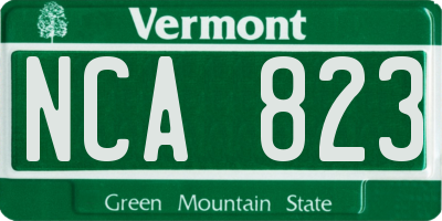 VT license plate NCA823