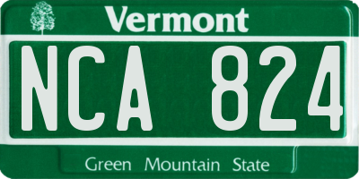 VT license plate NCA824