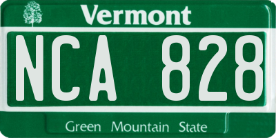 VT license plate NCA828