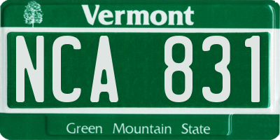 VT license plate NCA831