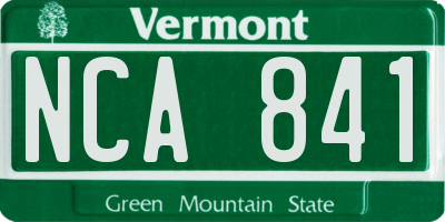 VT license plate NCA841