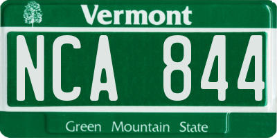 VT license plate NCA844