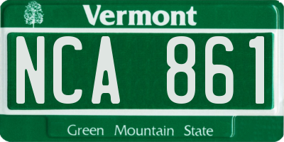 VT license plate NCA861