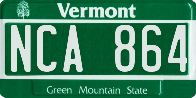 VT license plate NCA864