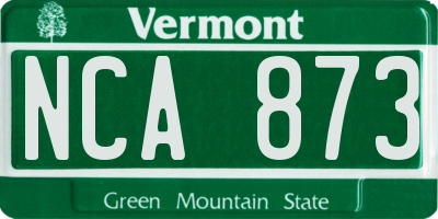 VT license plate NCA873