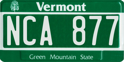 VT license plate NCA877