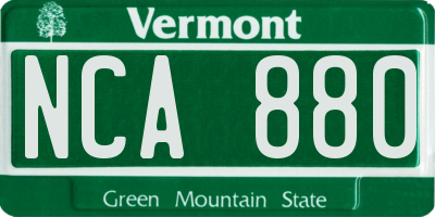 VT license plate NCA880