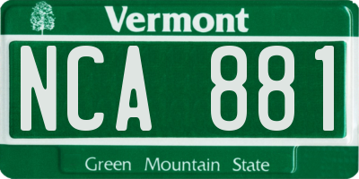VT license plate NCA881