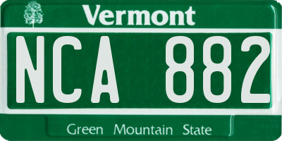 VT license plate NCA882