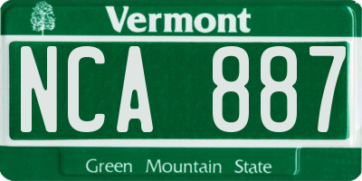 VT license plate NCA887