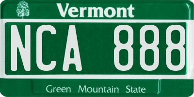 VT license plate NCA888