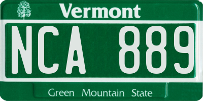 VT license plate NCA889