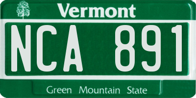 VT license plate NCA891