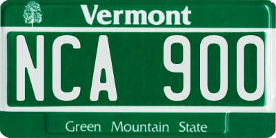 VT license plate NCA900