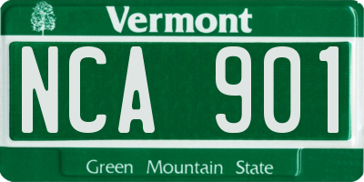 VT license plate NCA901