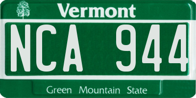 VT license plate NCA944