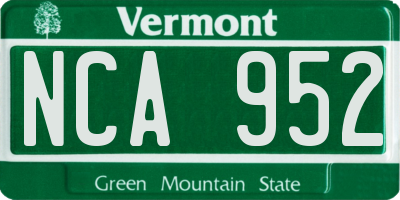 VT license plate NCA952