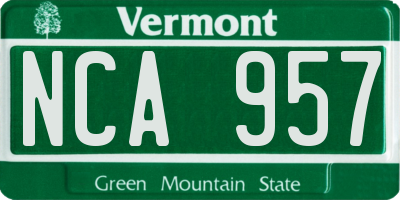 VT license plate NCA957