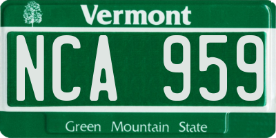 VT license plate NCA959