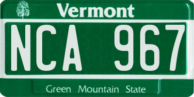 VT license plate NCA967